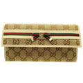 GUCCI Sherry Line 256998 GG Canvas Leather Beige Bifold Long Wallet 5H0074