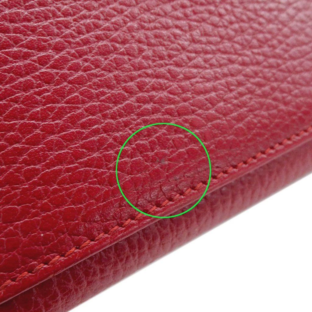 Gucci Wallet Women's Trifold Petit Marmont Leather 474746 Red Compact
