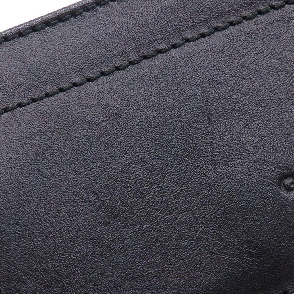 GUCCI Body Bag Black GG Canvas Leather 28556 Waist Pouch Women's Men's