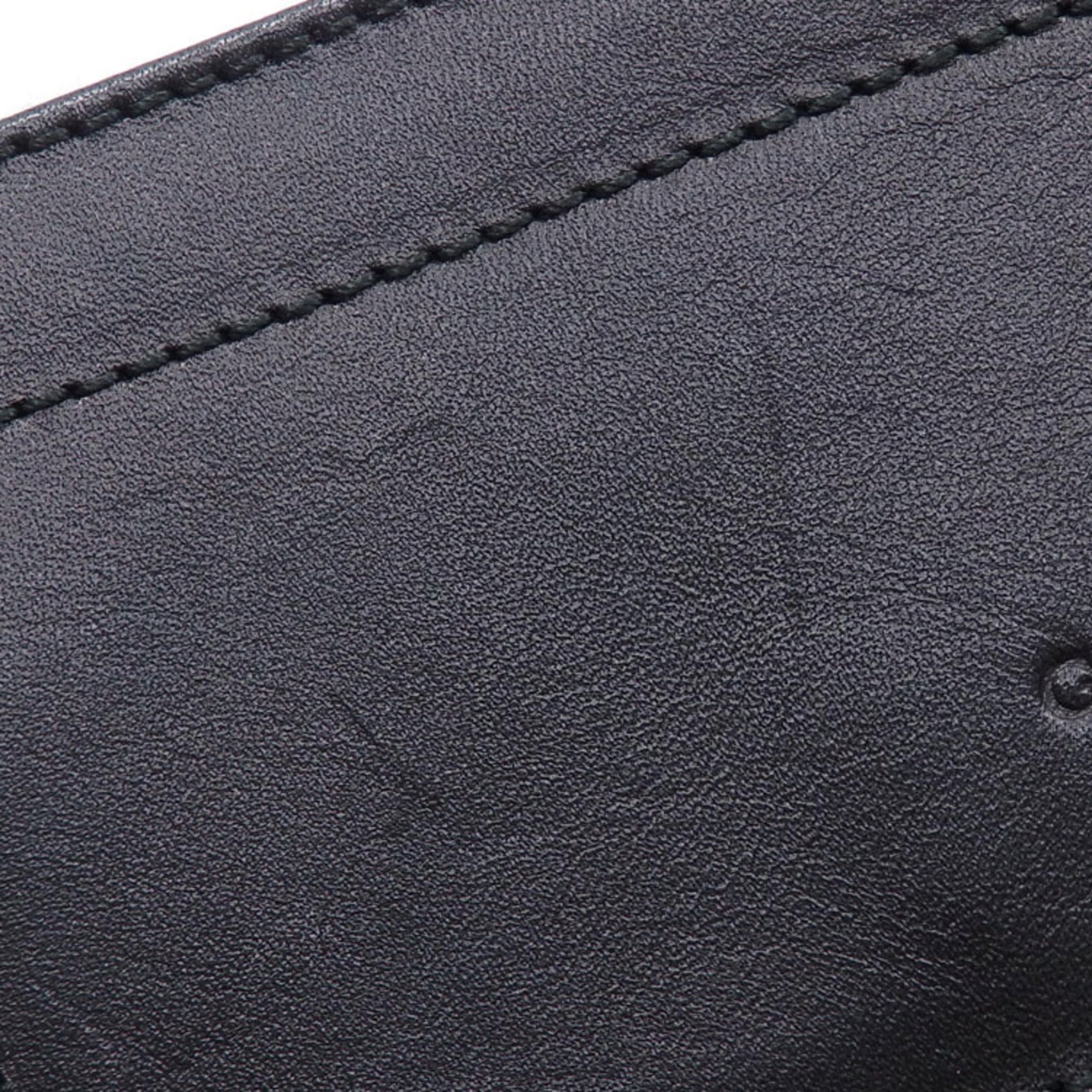 GUCCI Body Bag Black GG Canvas Leather 28556 Waist Pouch Women's Men's