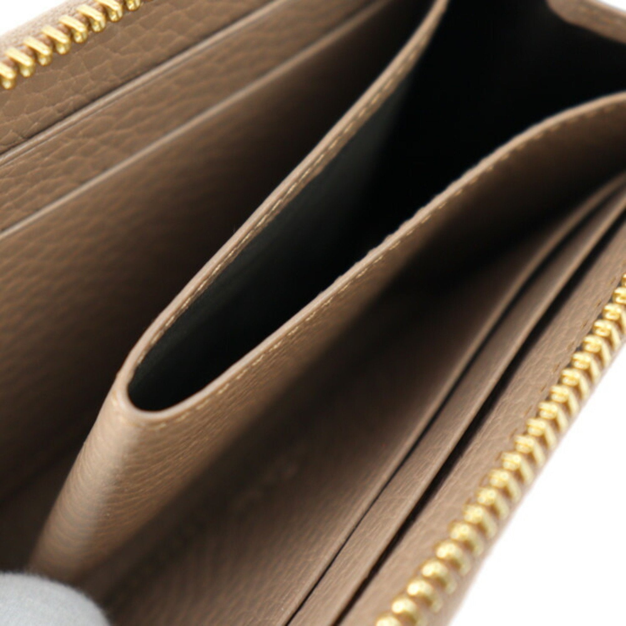 GUCCI GG Marmont Coin Case 644406 Leather Beige Gold Metal Fittings Purse L-shaped Zipper Japan Limited