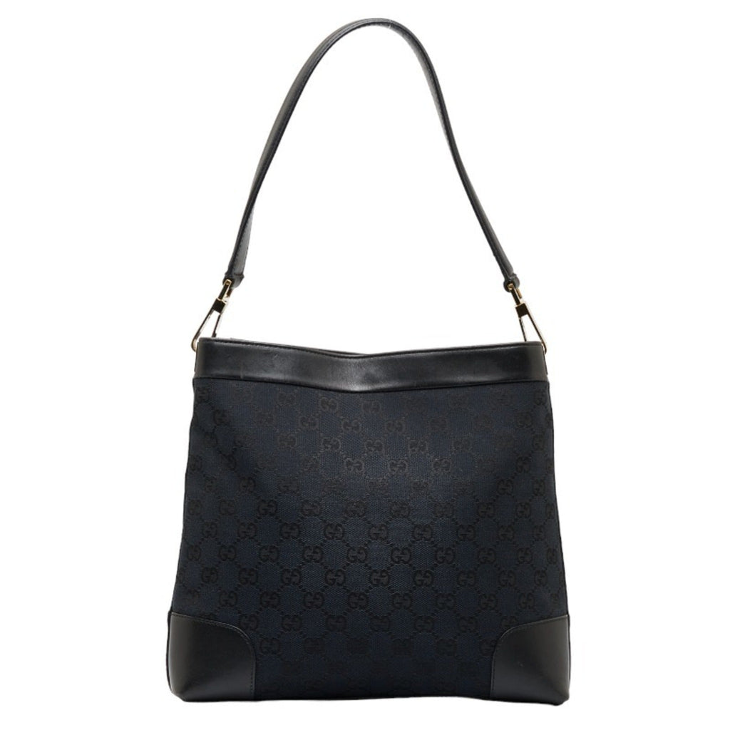 GUCCI GG canvas handbag one shoulder bag 001 4231 black leather ladies