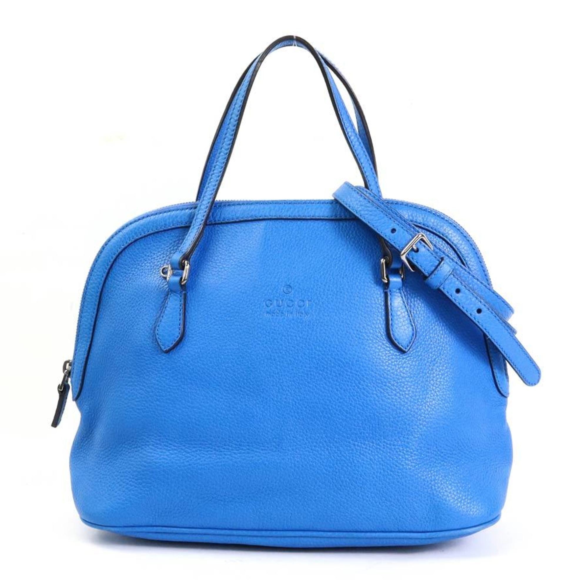 GUCCI Handbag Shoulder Bag Leather Blue Ladies 420023