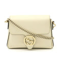 GUCCI Interlocking G Chain Shoulder Bag Clutch Ivory 607720