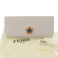 Fendi Women's Leather Long Wallet (bi-fold) Light Gray