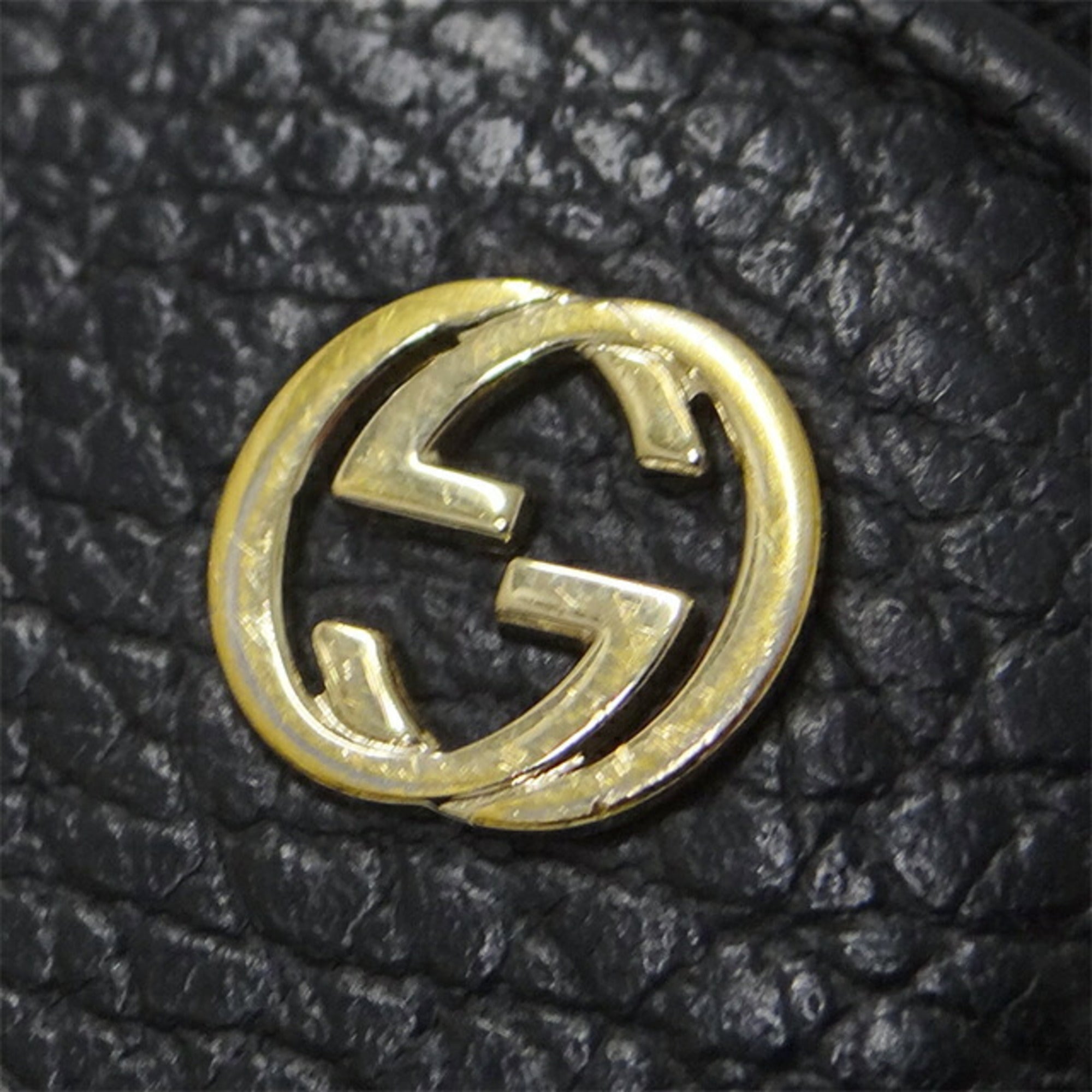 GUCCI Wallet Men's Long Leather Black 449347 Round
