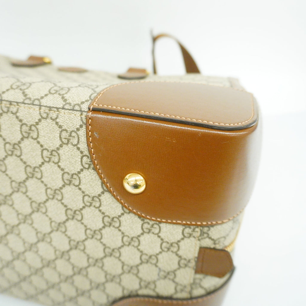 GUCCI  Interlocking G 322055 Unisex GG Supreme Boston Bag Beige,Brown