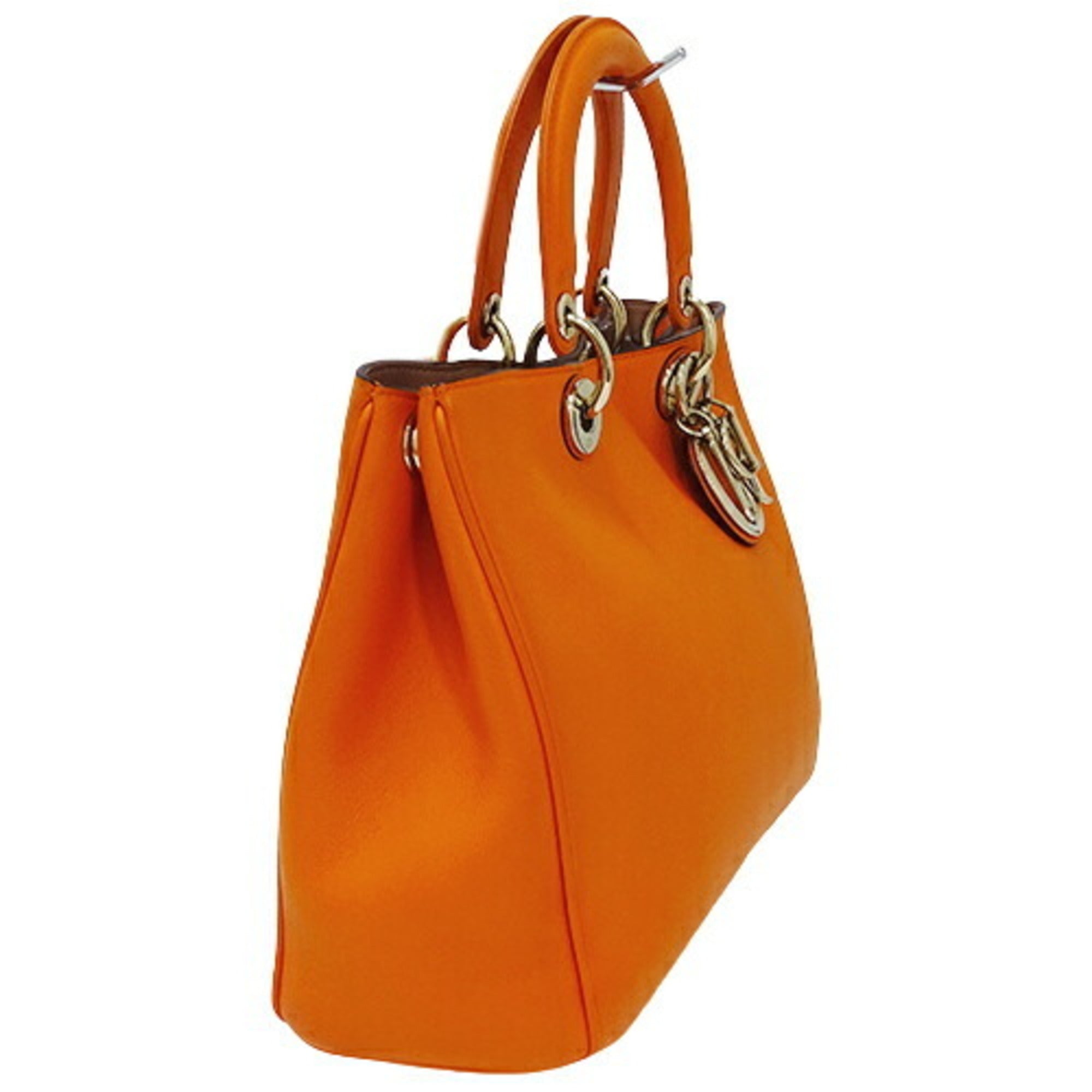 CHRISTIAN DIOR Bag Ladies Handbag Shoulder 2way Leather Diorissimo Orange