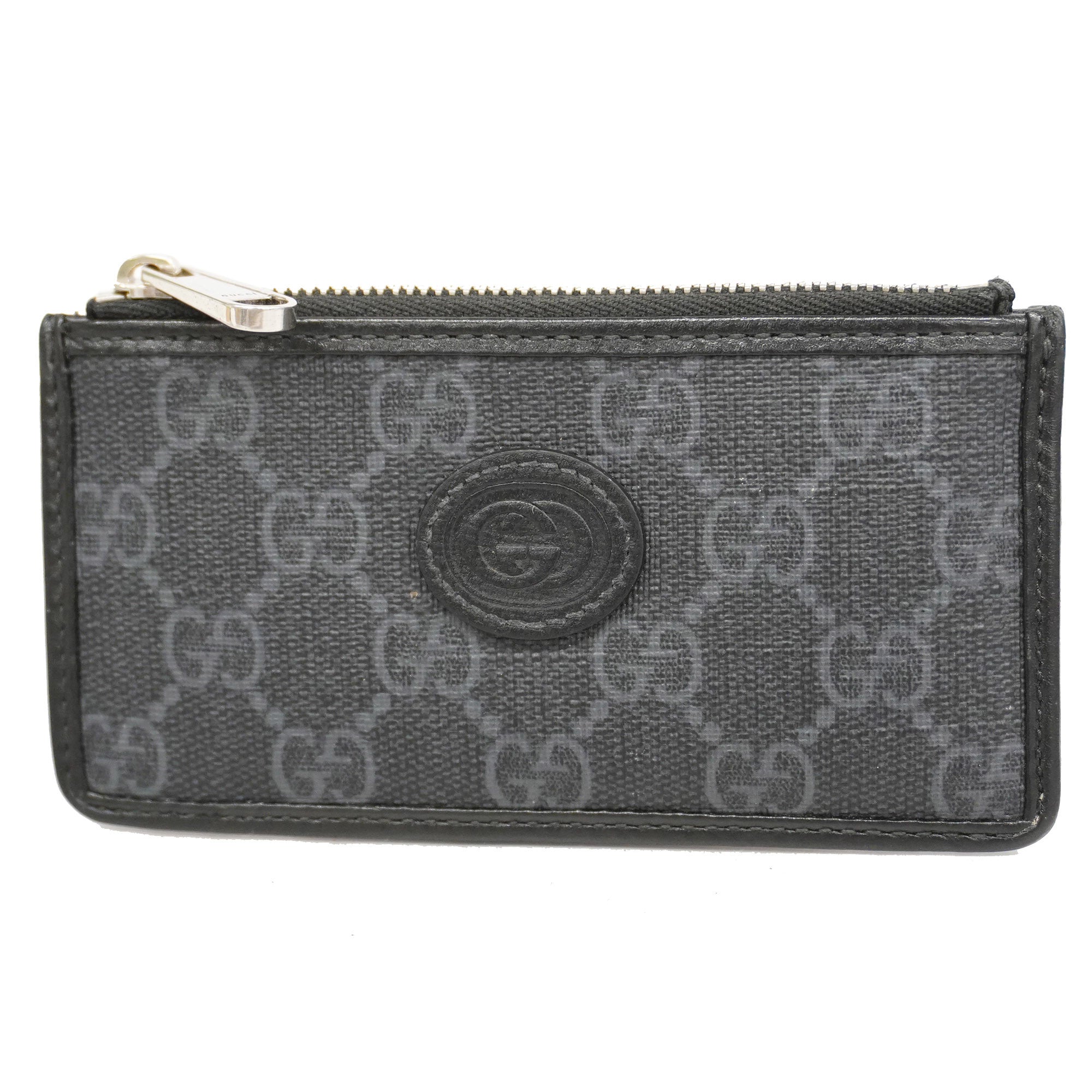 GUCCI  Interlocking G 697717 Silver Hardware Women's GG Supreme coin Case