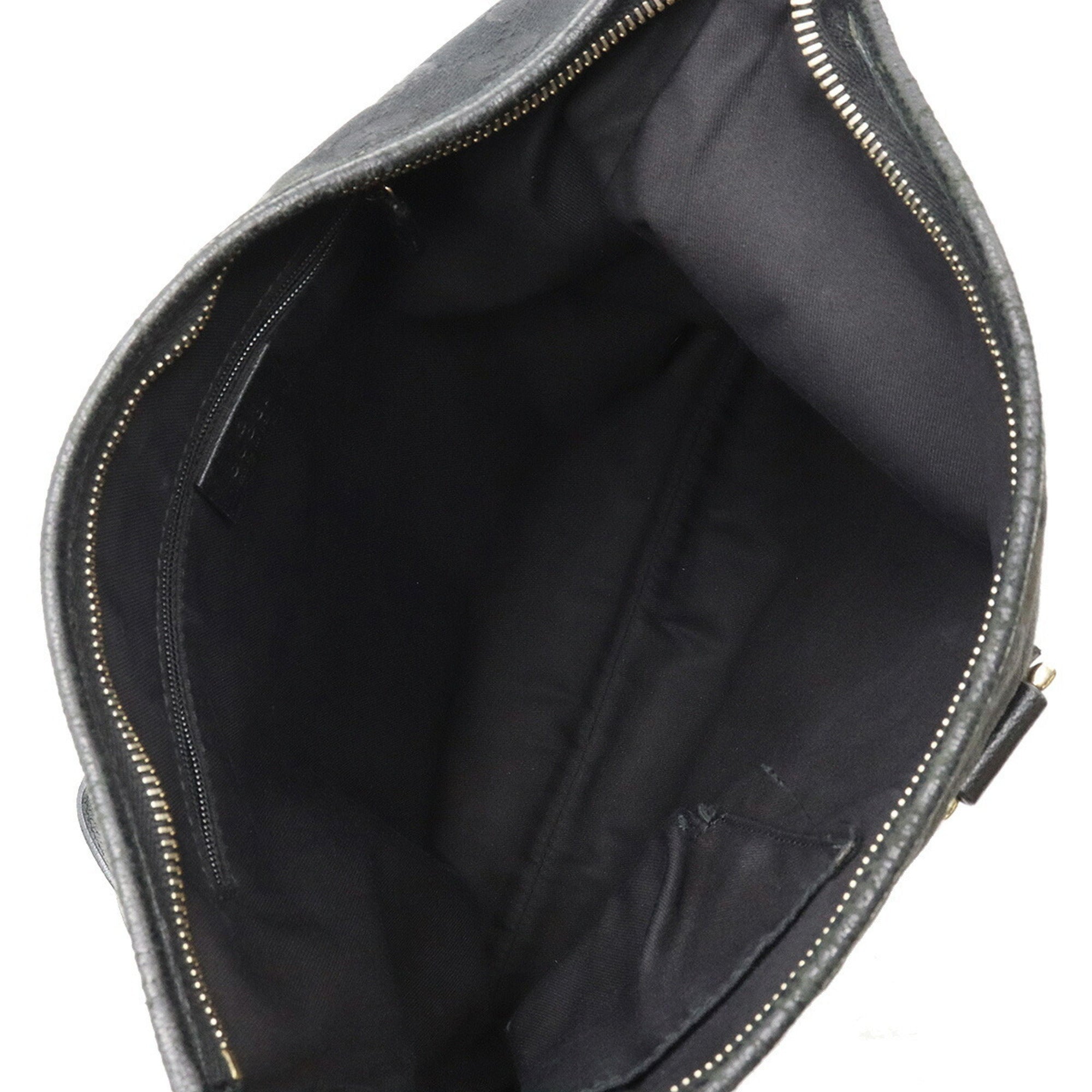 GUCCI GG canvas shoulder bag leather black 131326