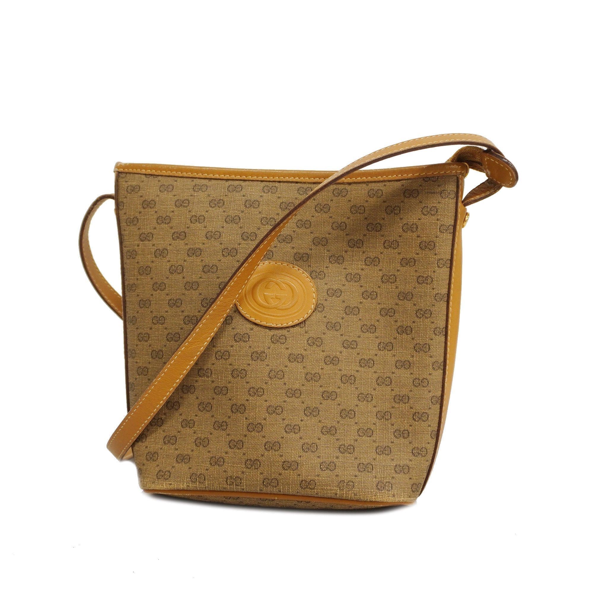 GUCCI  Micro GG 007 89 1095 Women's Shoulder Bag Beige