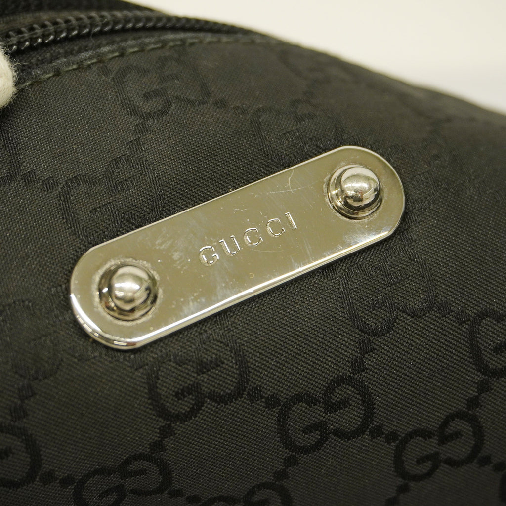 GUCCI  Shoulder Bag GG Nylon 190628 Women's Nylon,Leather Shoulder Bag Black