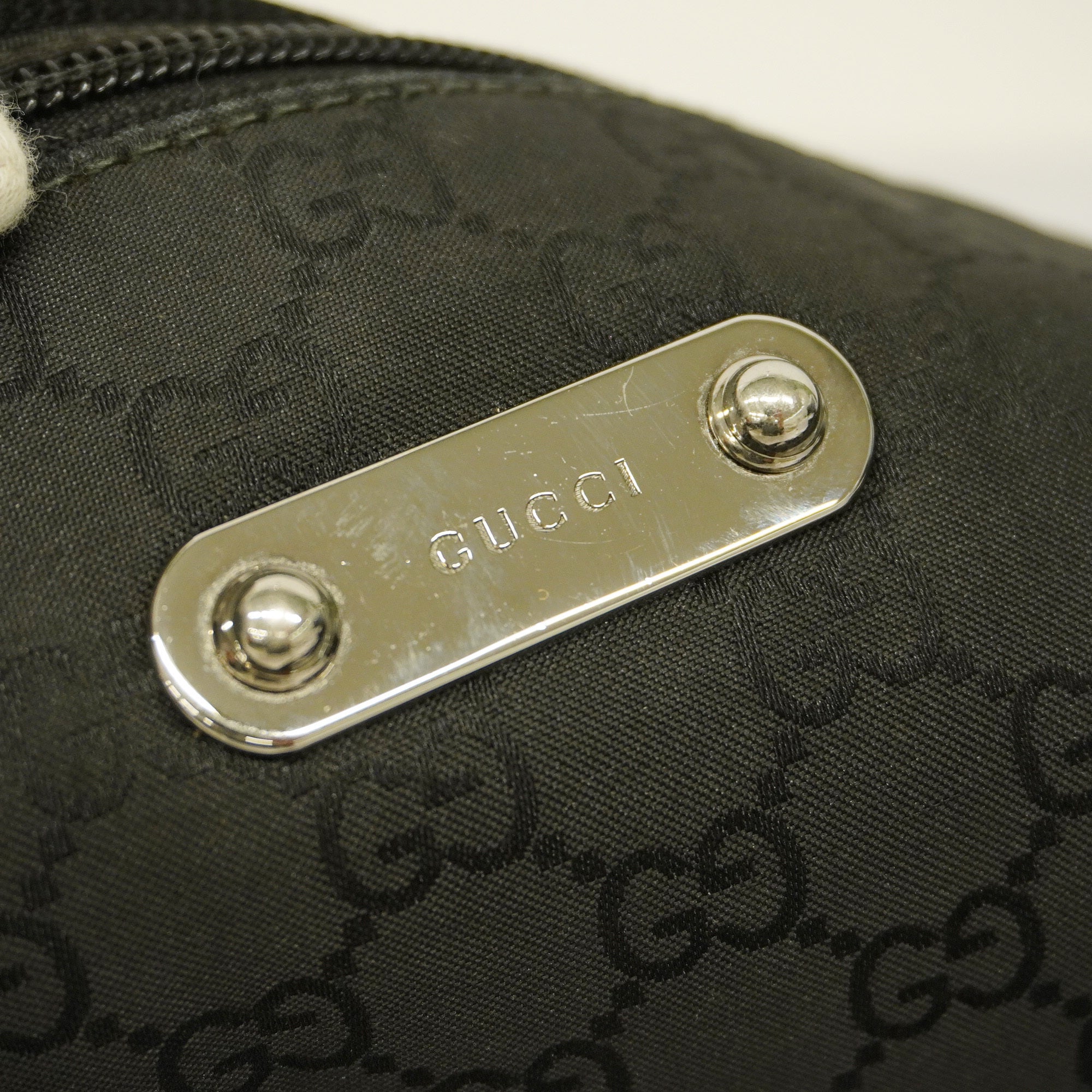GUCCI  Shoulder Bag GG Nylon 190628 Women's Nylon,Leather Shoulder Bag Black
