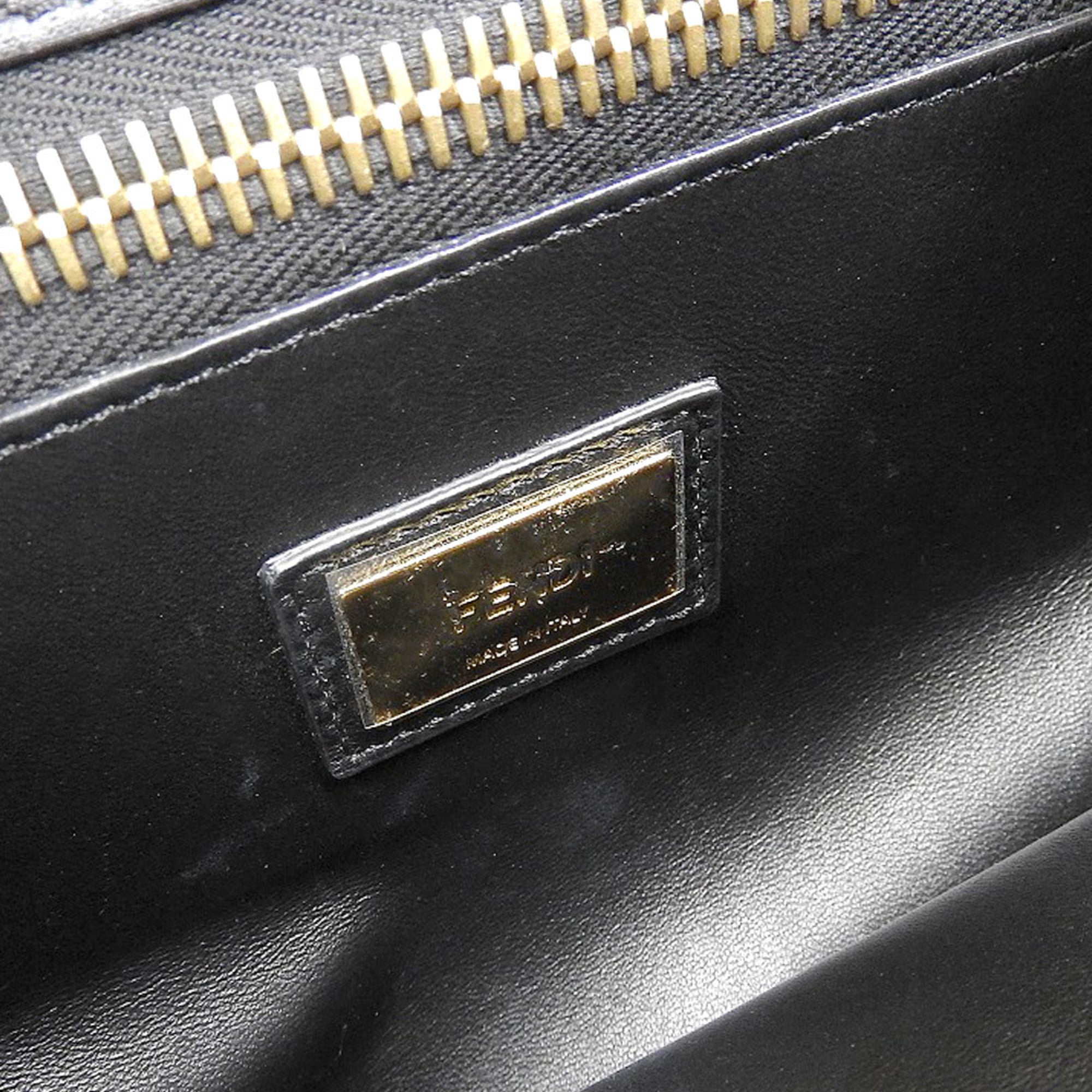 Fendi peekaboo studs handbag leather black