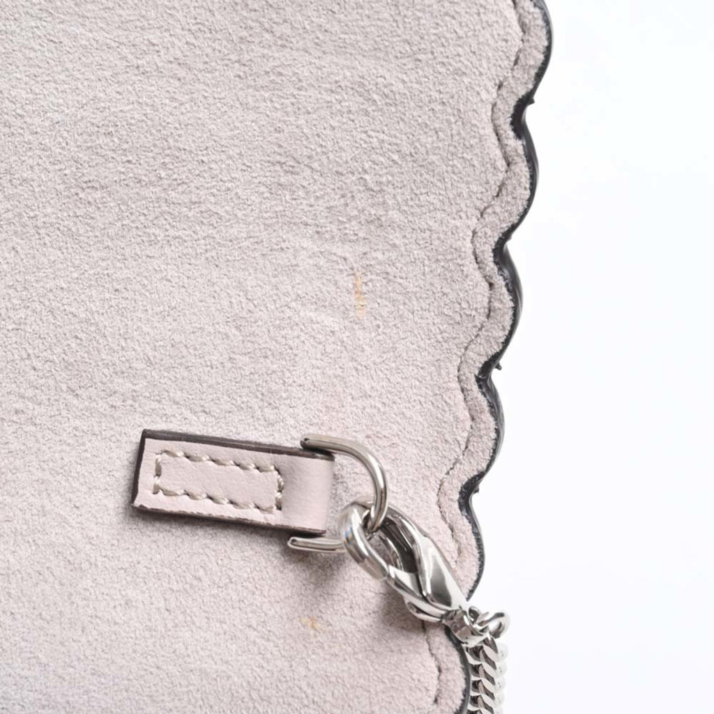 FENDI Leather Chain Shoulder Long Wallet 8M0346 Gray Ladies
