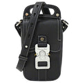 CHRISTIAN DIOR Bag Men's Shoulder Pouch Leather Saddle Vertical Black Micro