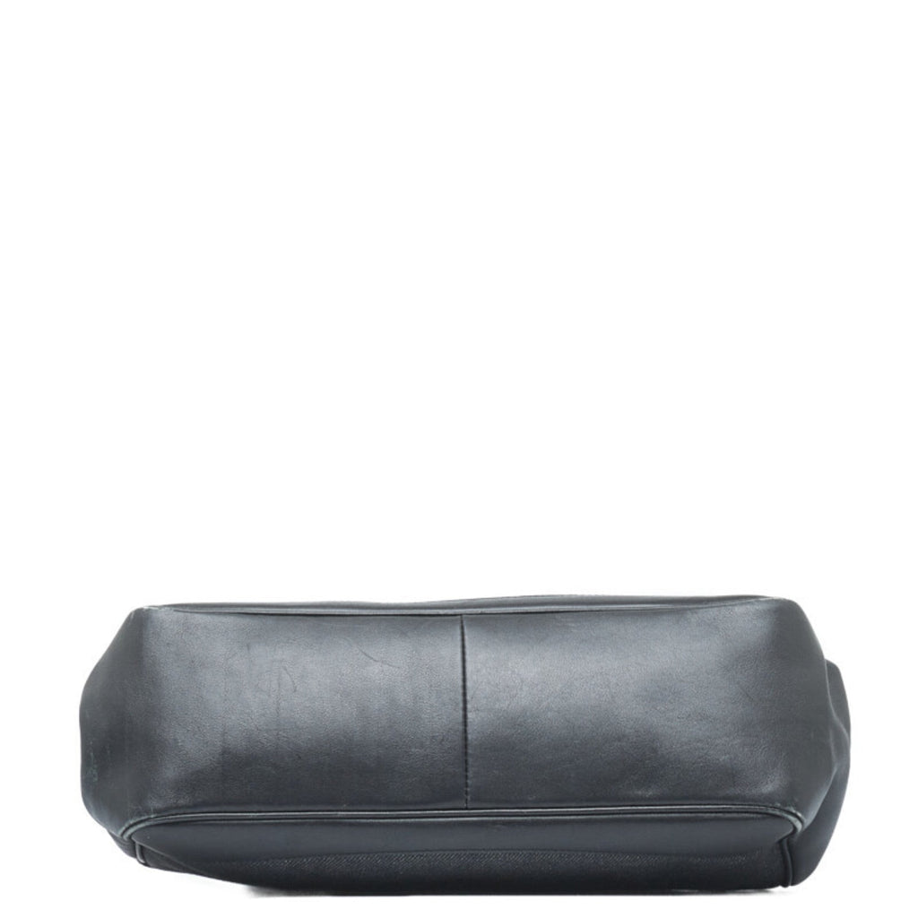 GUCCI Charm Handbag 92726 Black Canvas Leather Women's