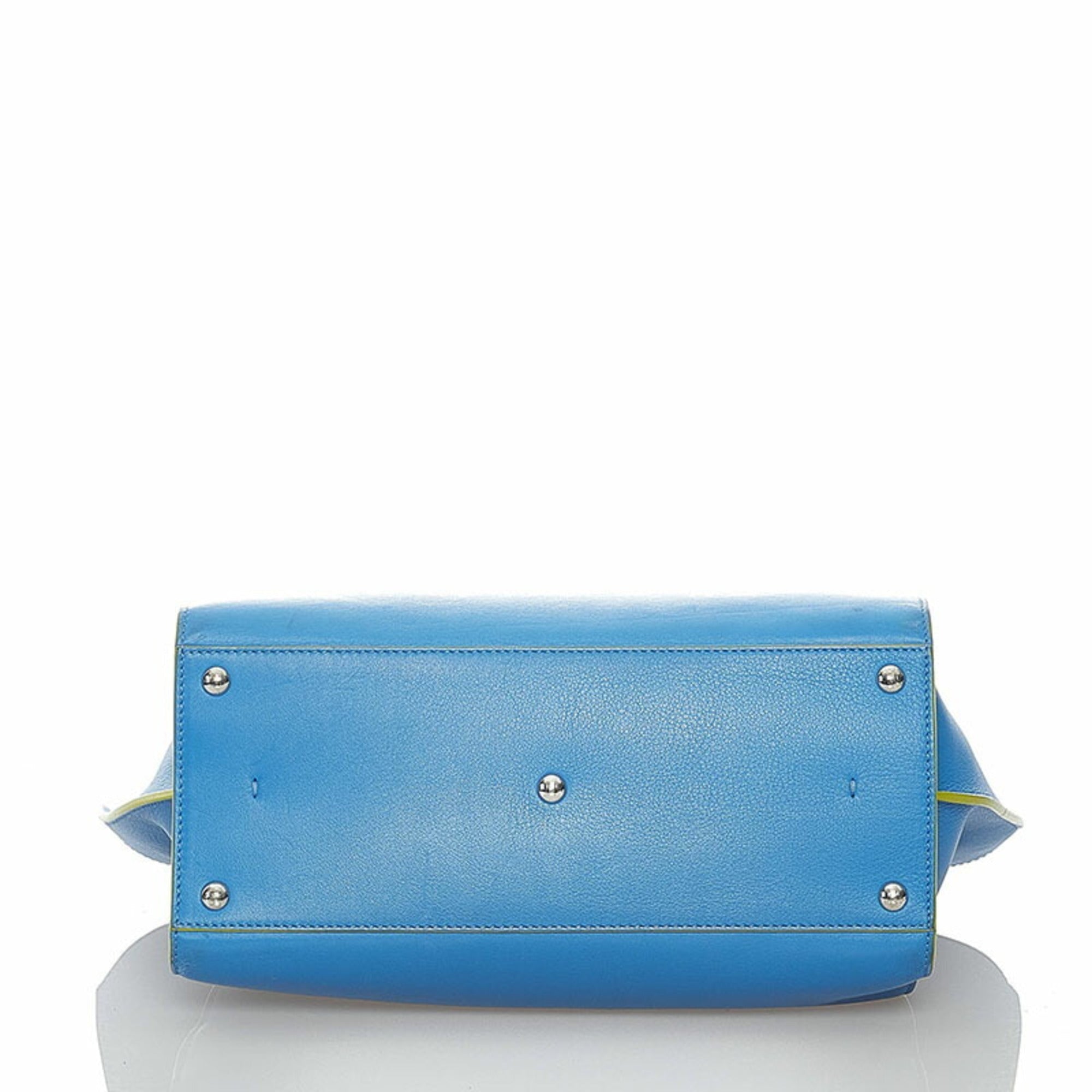 Fendi Troisour handbag shoulder bag 8BH279 blue leather ladies FENDI