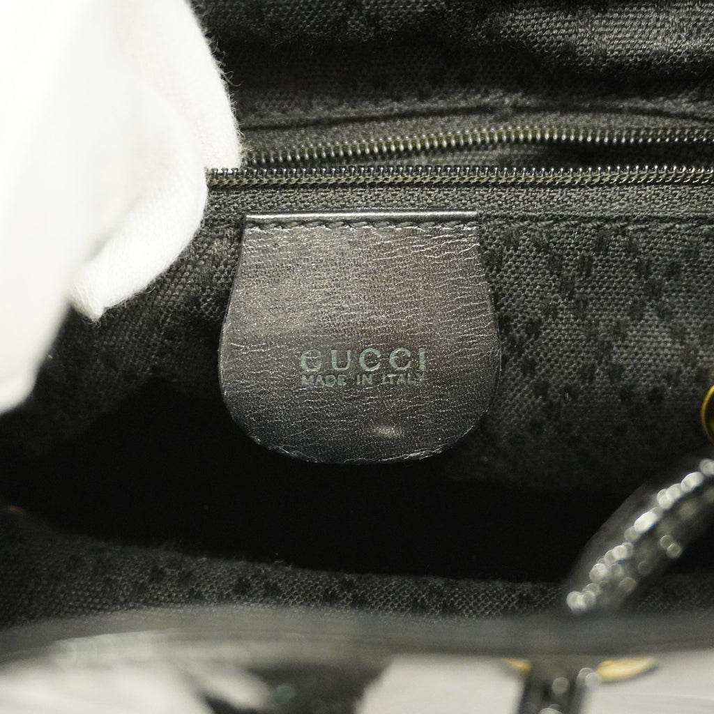 Gucci  Bamboo Rucksack Enamel 003 2058 0030 Women's Backpack Black