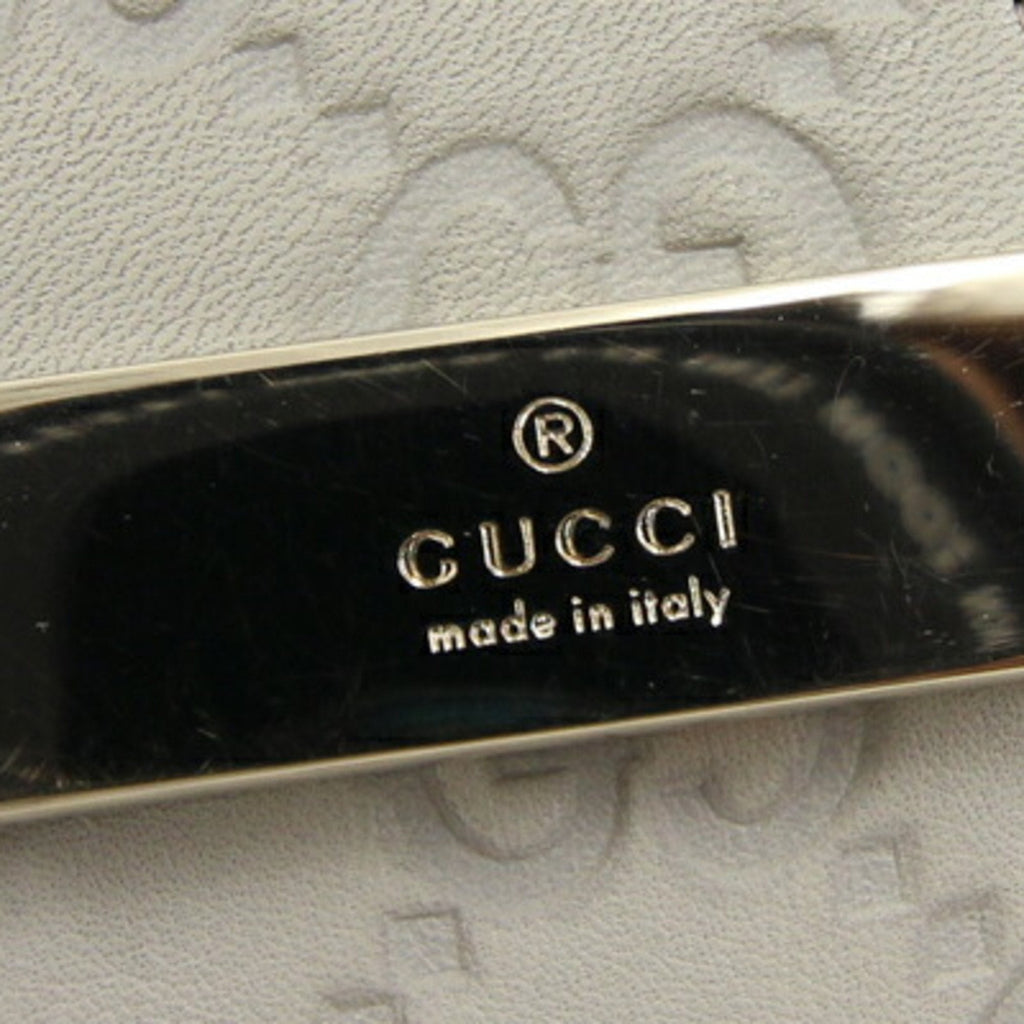 GUCCI Trifold Wallet sima 261502 Ivory Leather Women's
