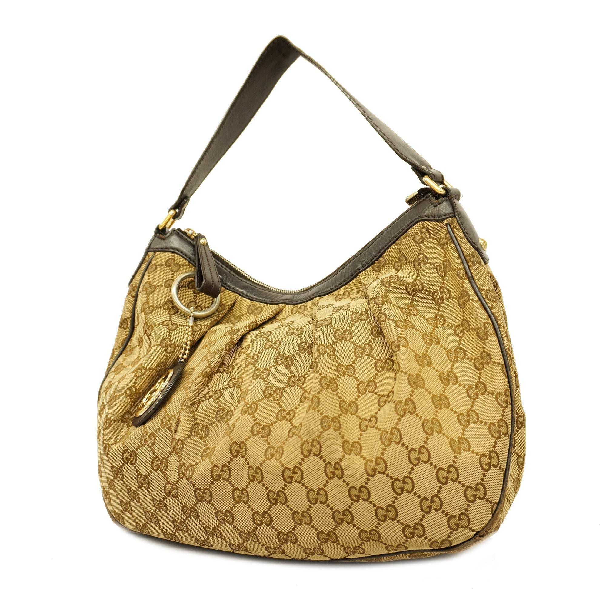 GUCCI  Sukey Shoulder Bag 232955 GG Canvas,Leather Shoulder Bag Beige,Brown