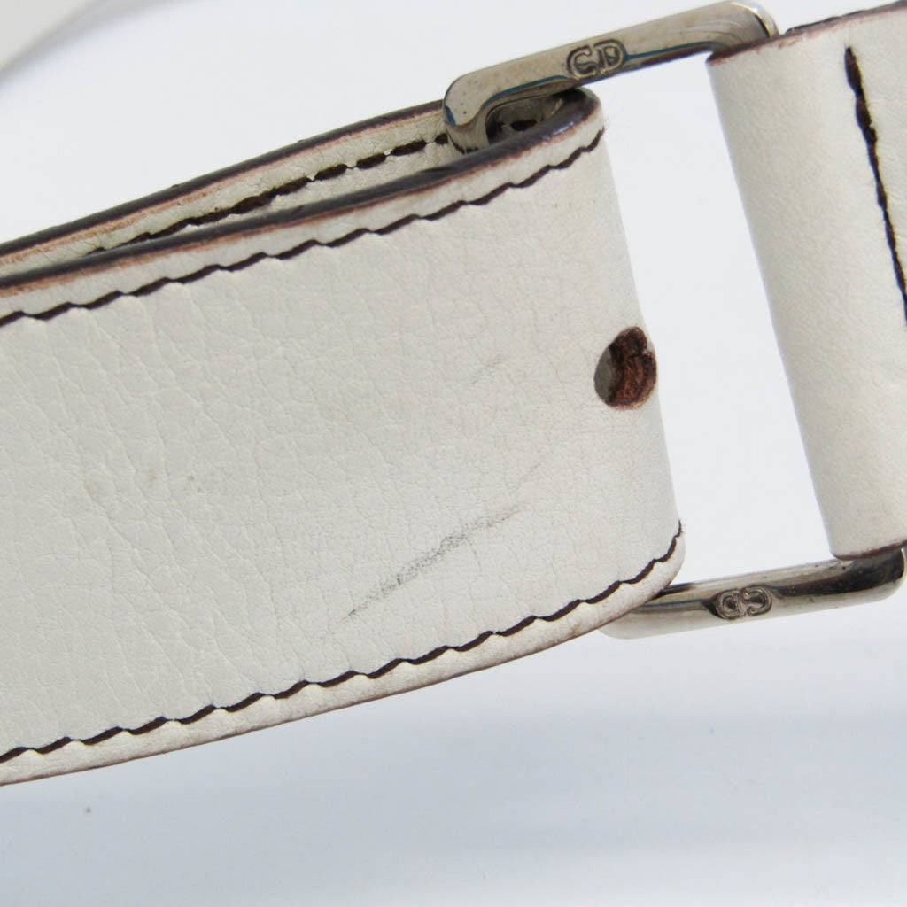 CHRISTIAN DIOR Saddle Bag Women's Leather Fanny Pack White