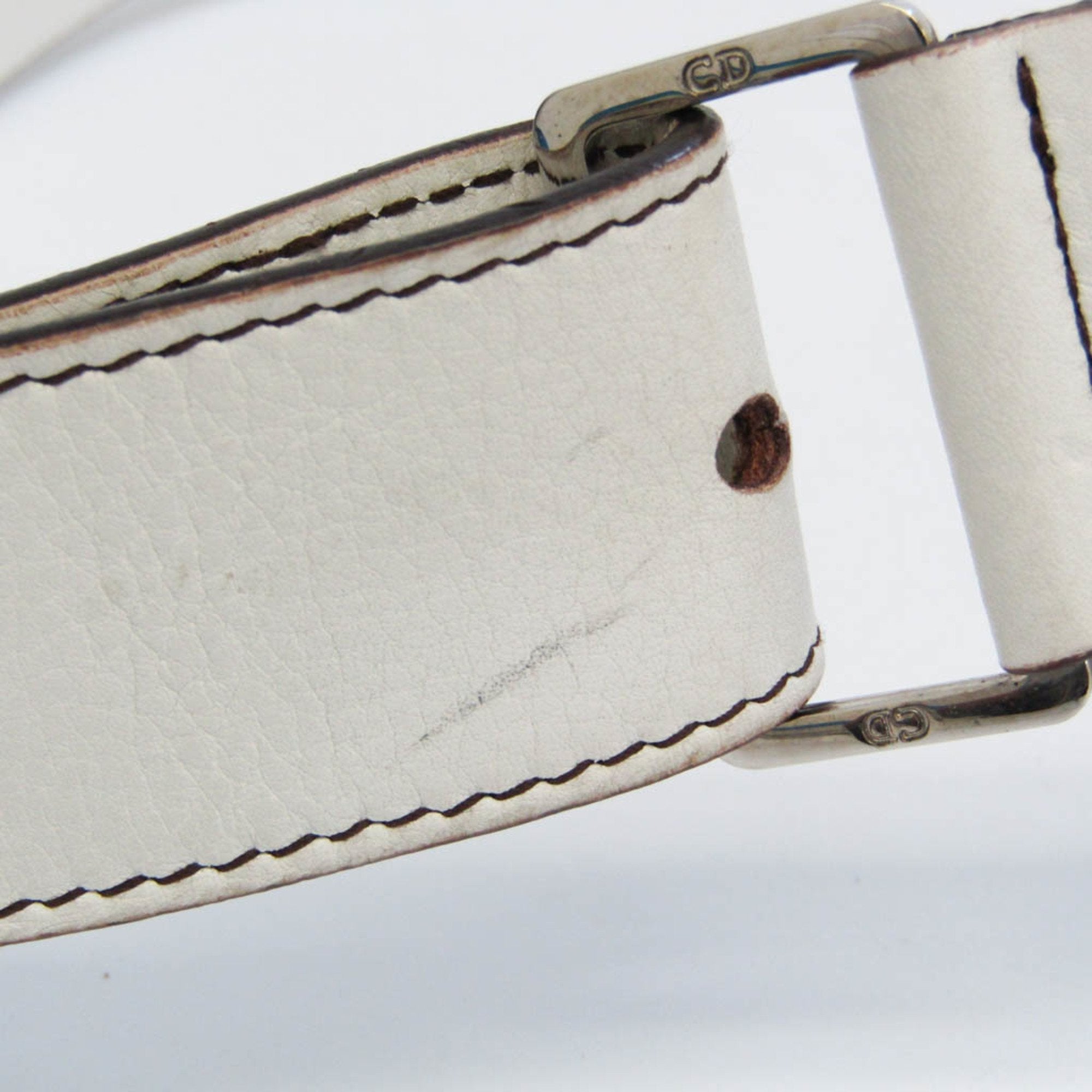 CHRISTIAN DIOR Saddle Bag Women's Leather Fanny Pack White