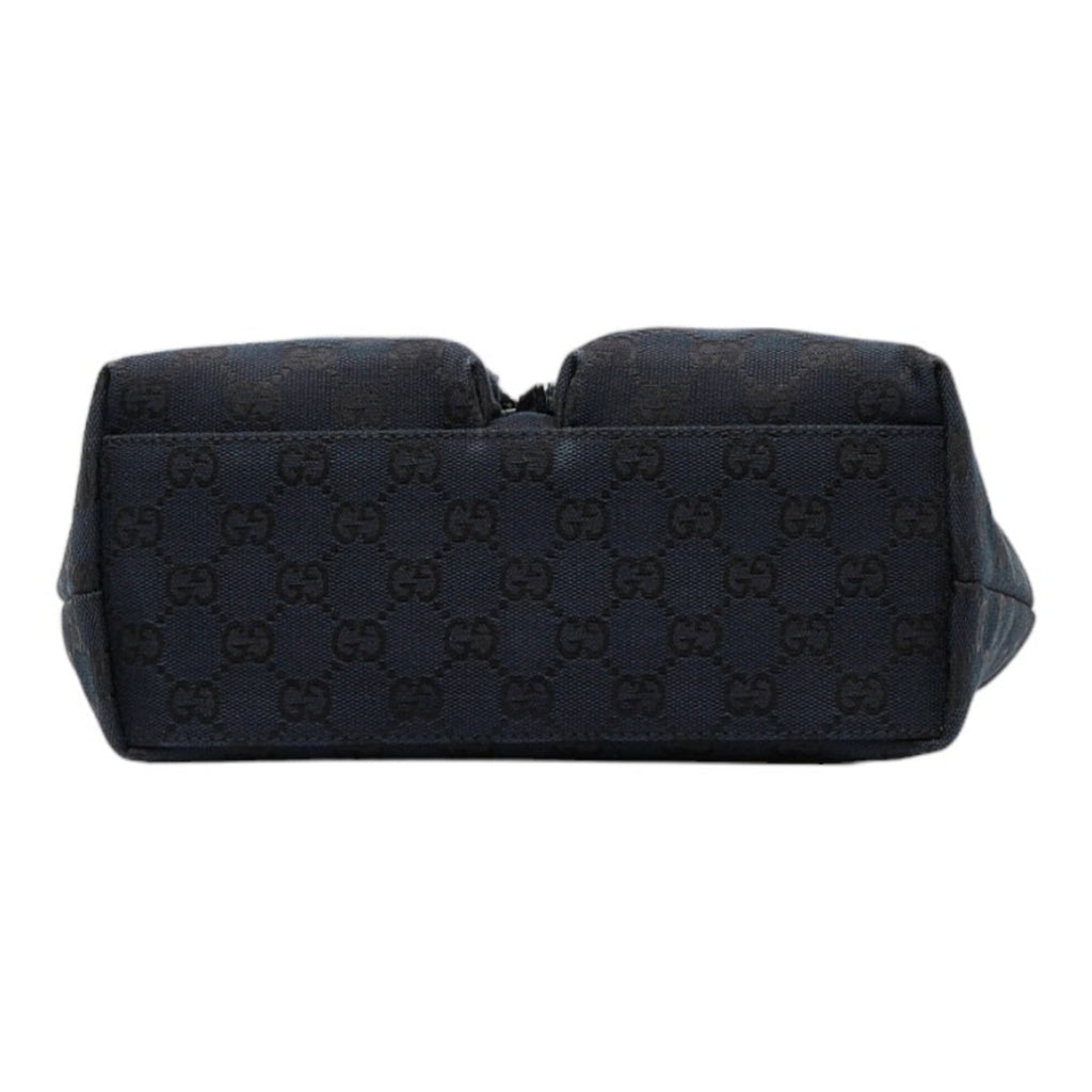 GUCCI GG canvas handbag tote bag 0021080 black leather ladies