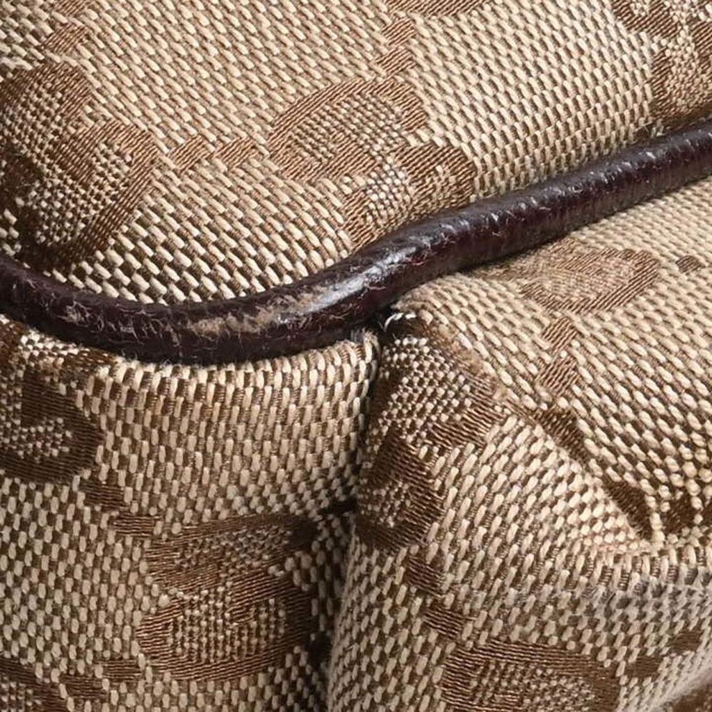 GUCCI GG Canvas Mother's Bag Shoulder 123326 Beige Women's