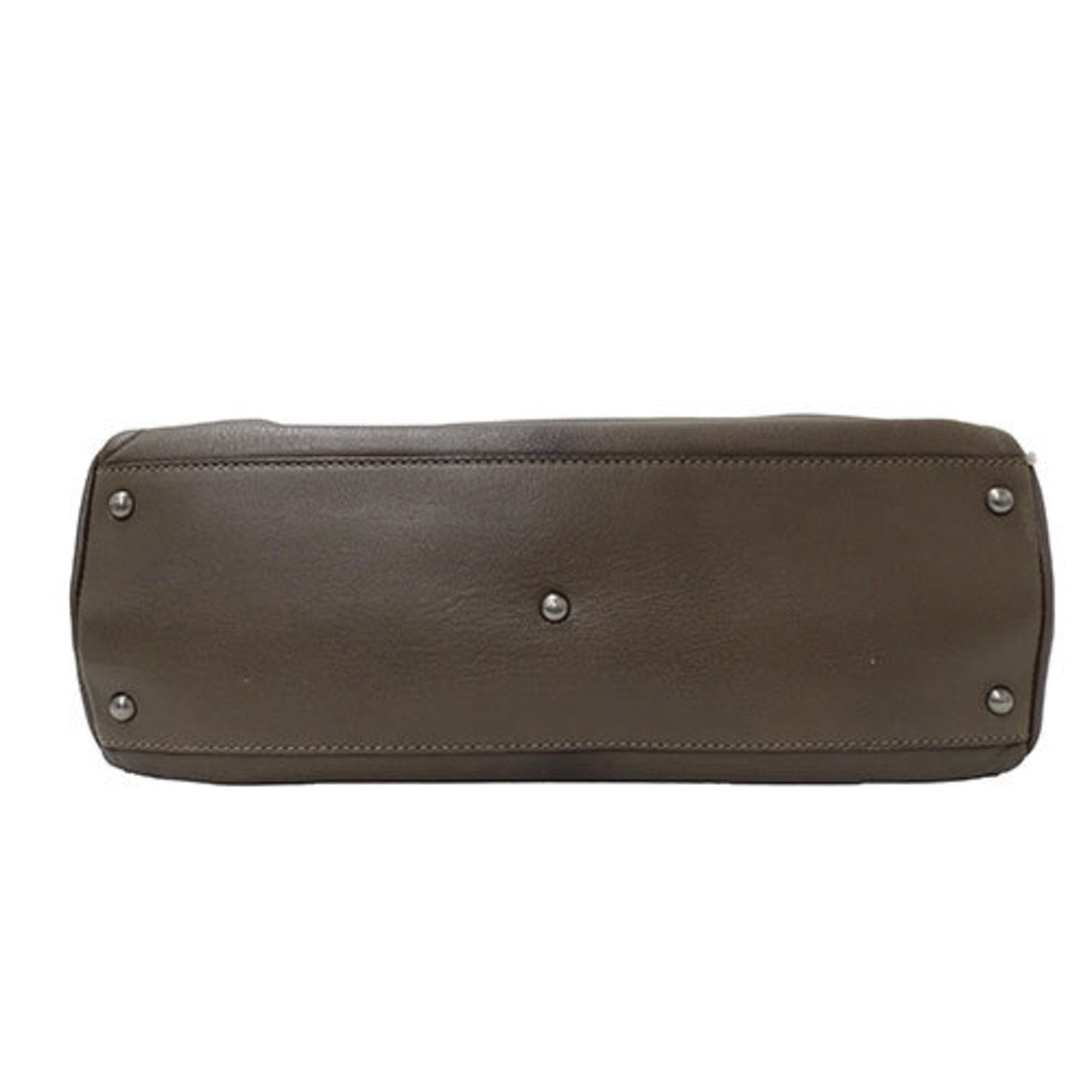 FENDI Bag Women's Handbag Shoulder 2way Leather Peekaboo Large Charcoal Brown 8BN210 Cool