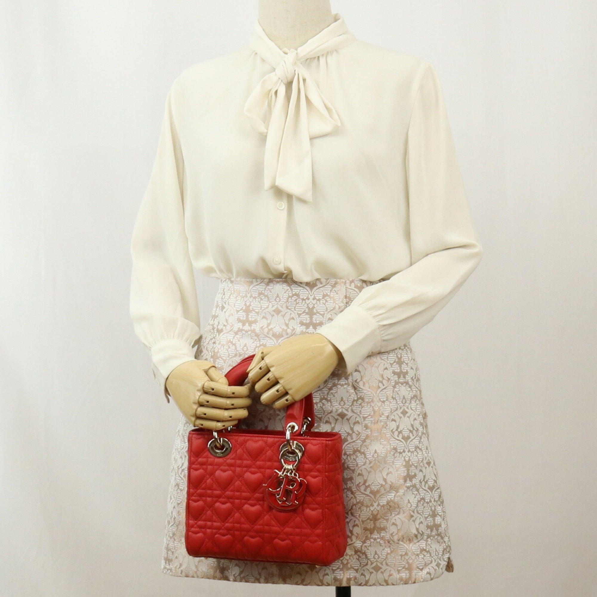 CHRISTIAN DIOR Lady Small Heart Handbag Lambskin Ladies
