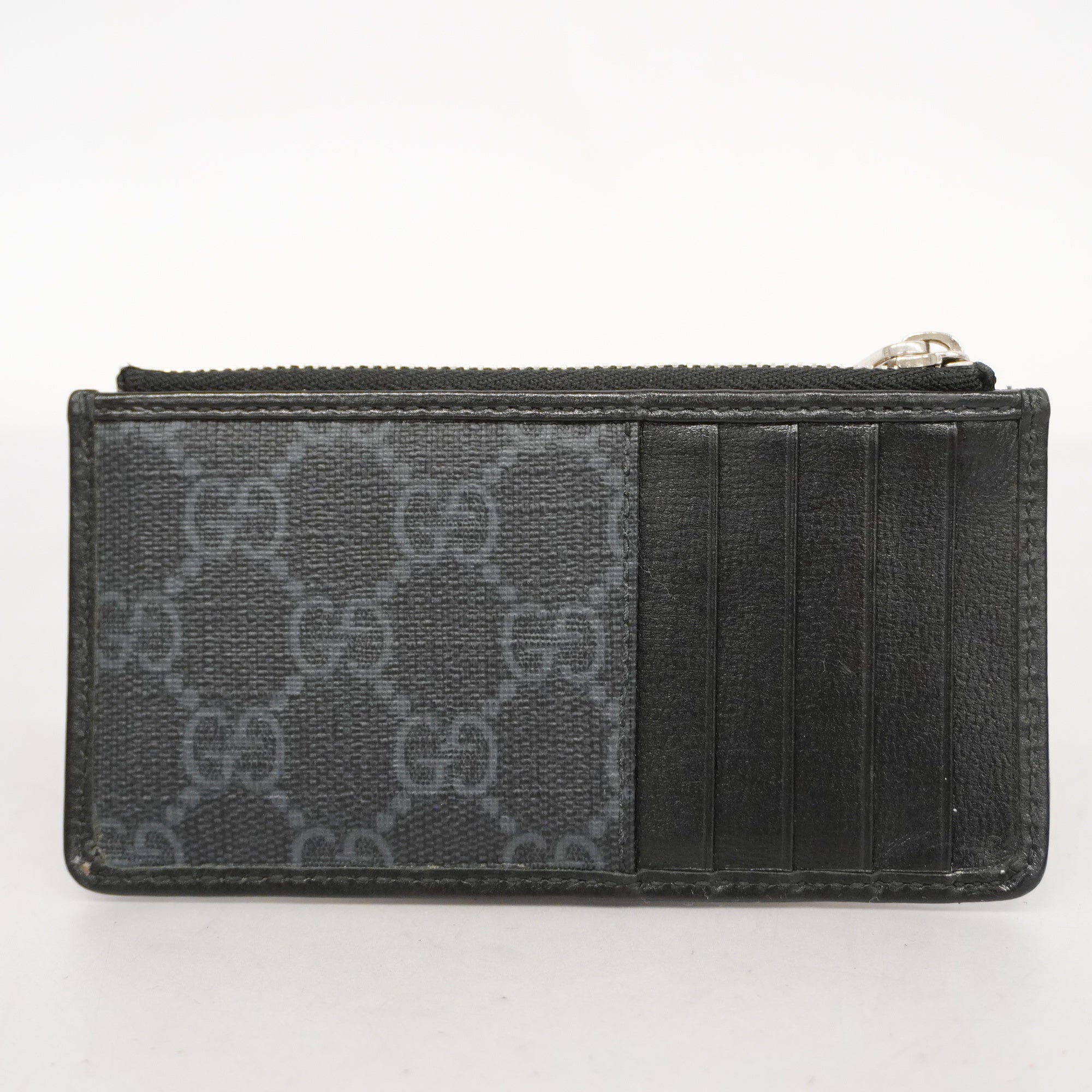 GUCCI  Interlocking G 697717 Silver Hardware Women's GG Supreme coin Case