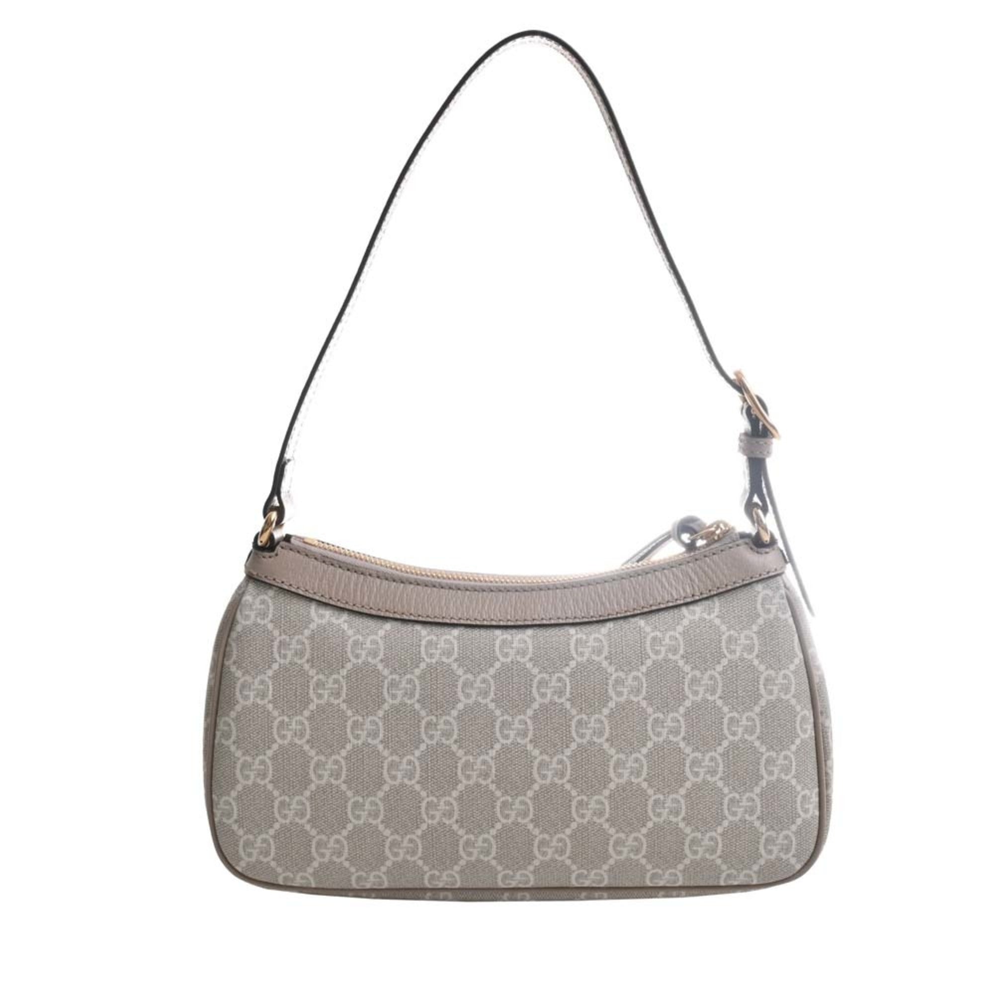 GUCCI Ophidia GG Supreme Leather Small Handbag 735145 Beige/White Women's