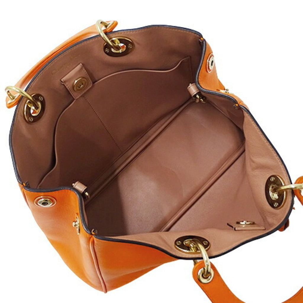 CHRISTIAN DIOR Bag Ladies Handbag Shoulder 2way Leather Diorissimo Orange