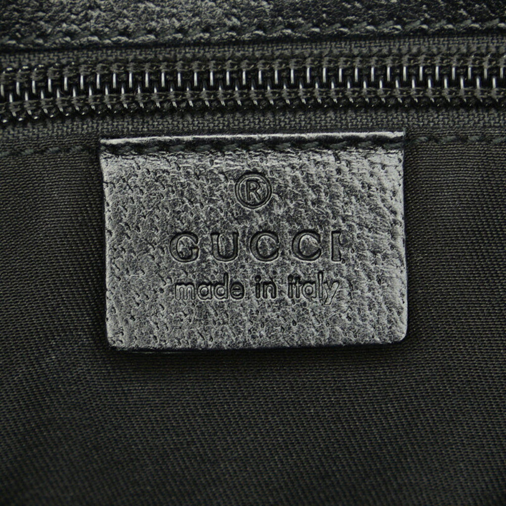 GUCCI GG Canvas Shoulder Bag 114273 Black Leather Women's