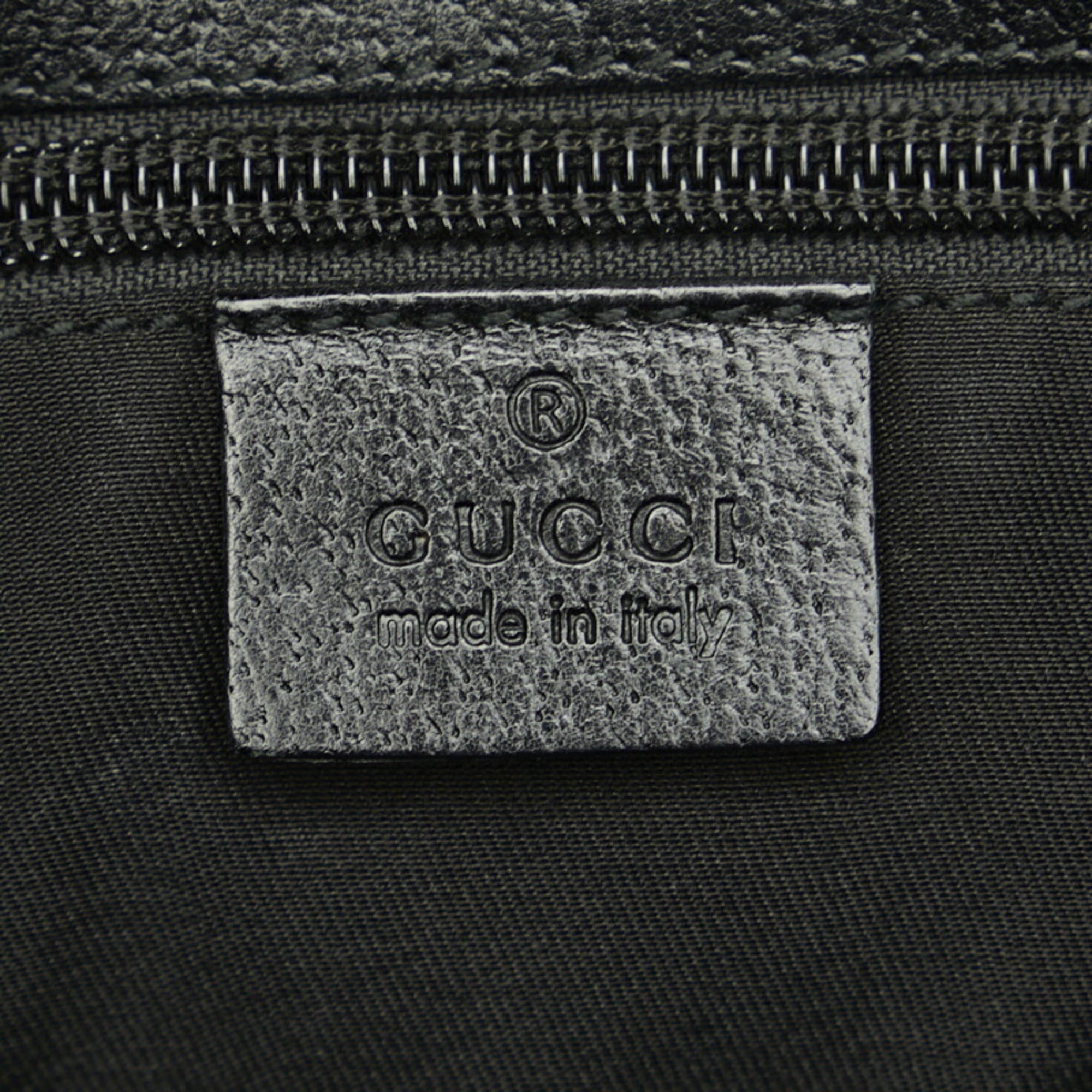 GUCCI GG Canvas Shoulder Bag 114273 Black Leather Women's