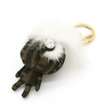 FENDI Zucca Space Monkey Bag Charm Key Holder Nylon Canvas Fur Khaki Dark Brown