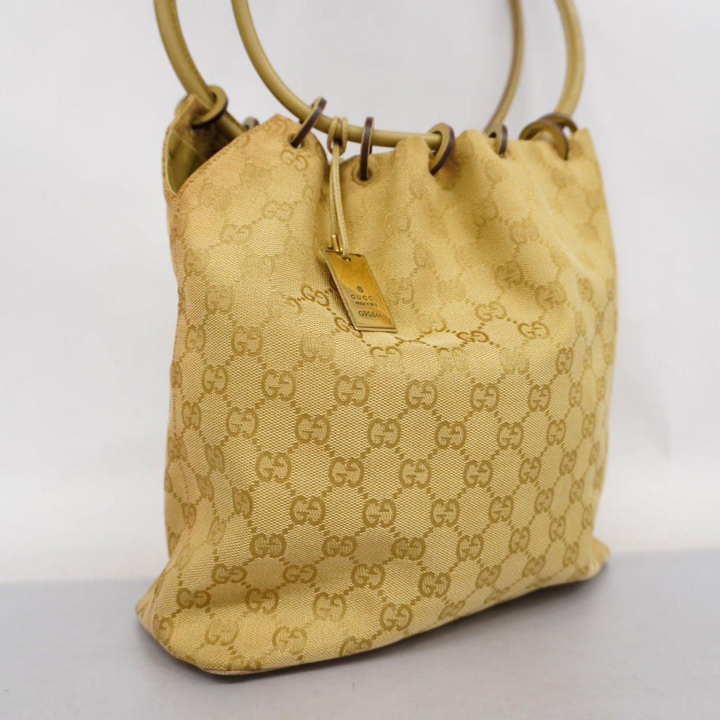 GUCCI  90644 Women's GG Canvas Shoulder Bag Beige