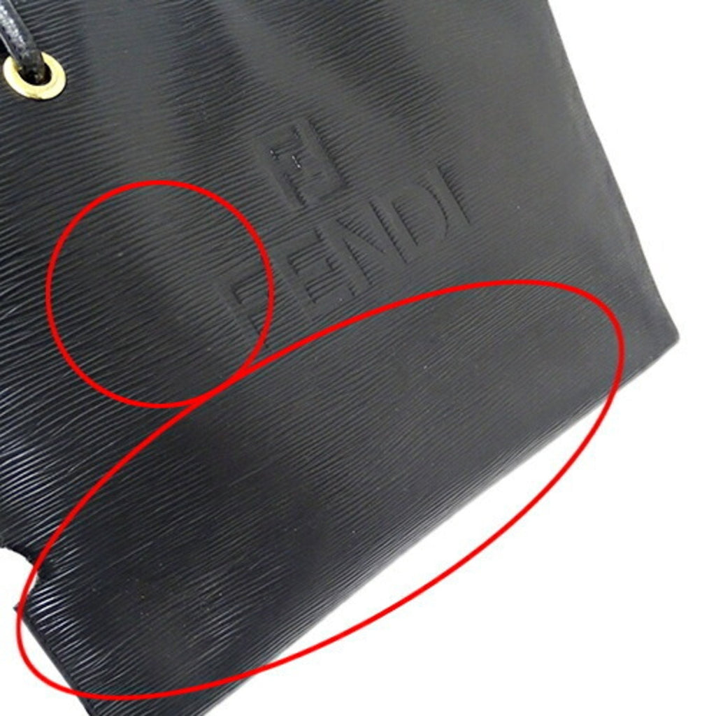 FENDI bag Lady's tote shoulder leather black