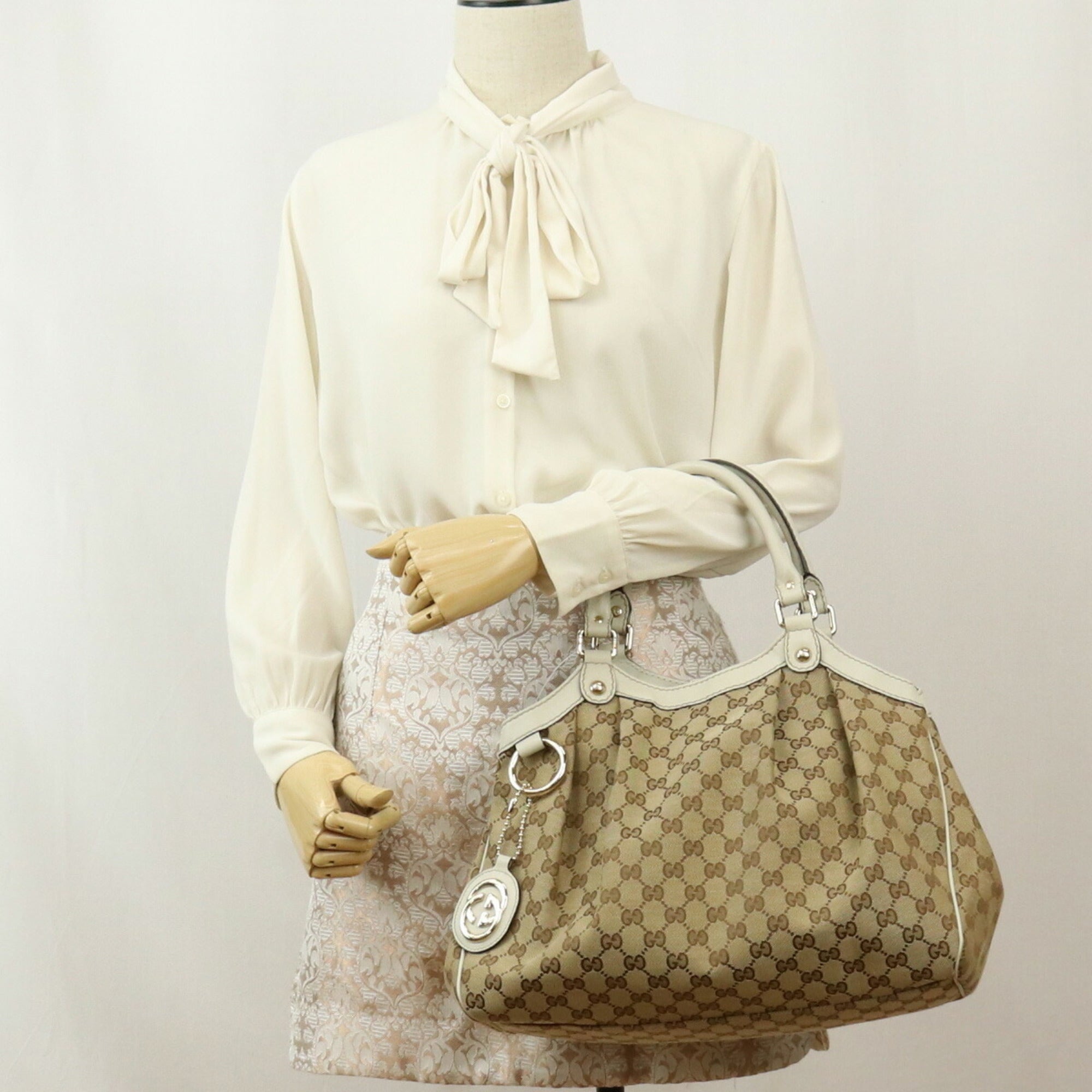 GUCCI Sookie Tote Bag GG Canvas 211944 Women's