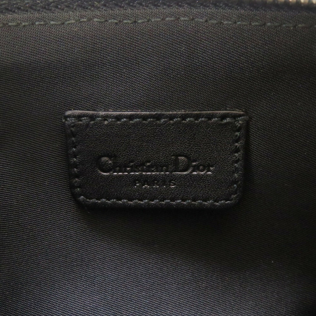 CHRISTIAN DIOR Saddle Pouch Trotter Canvas Black Handbag