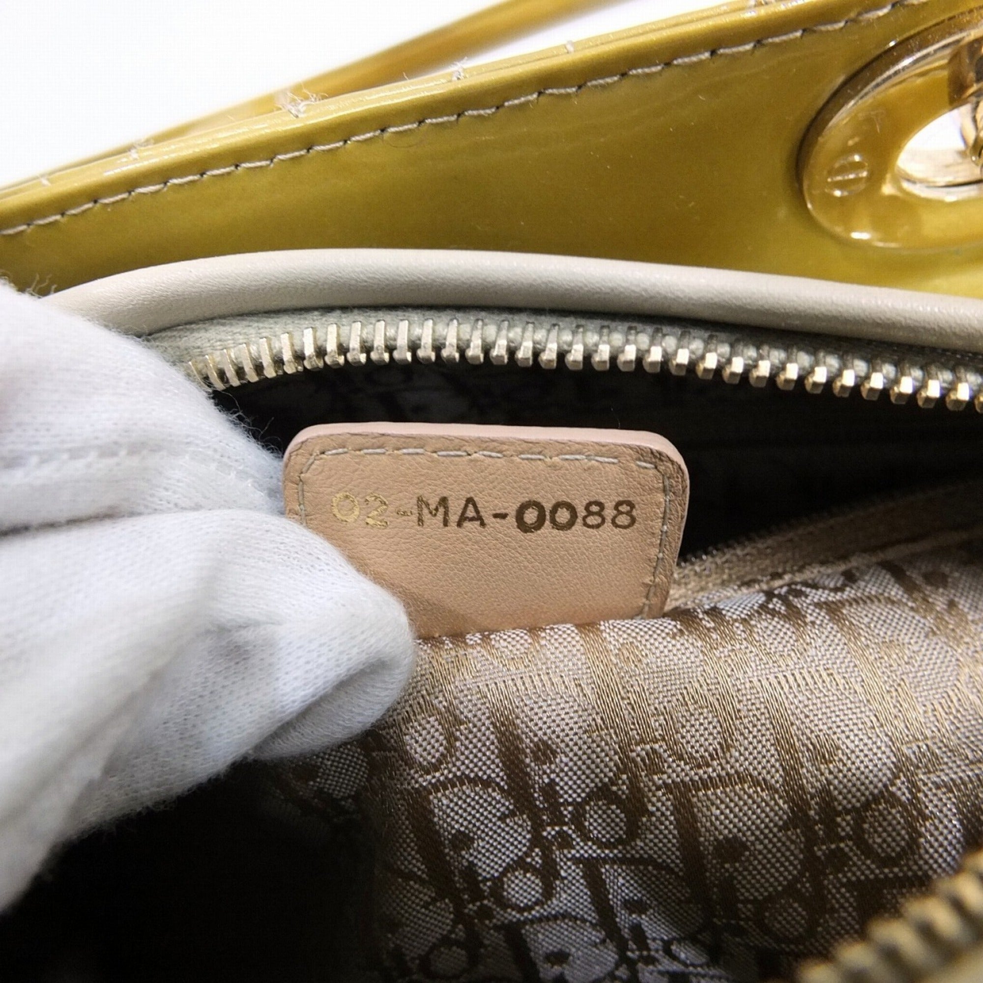 Christian Dior Lady cannage patent leather bag