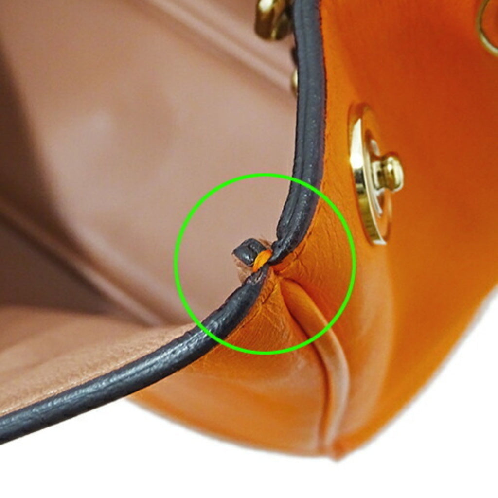CHRISTIAN DIOR Bag Ladies Handbag Shoulder 2way Leather Diorissimo Orange