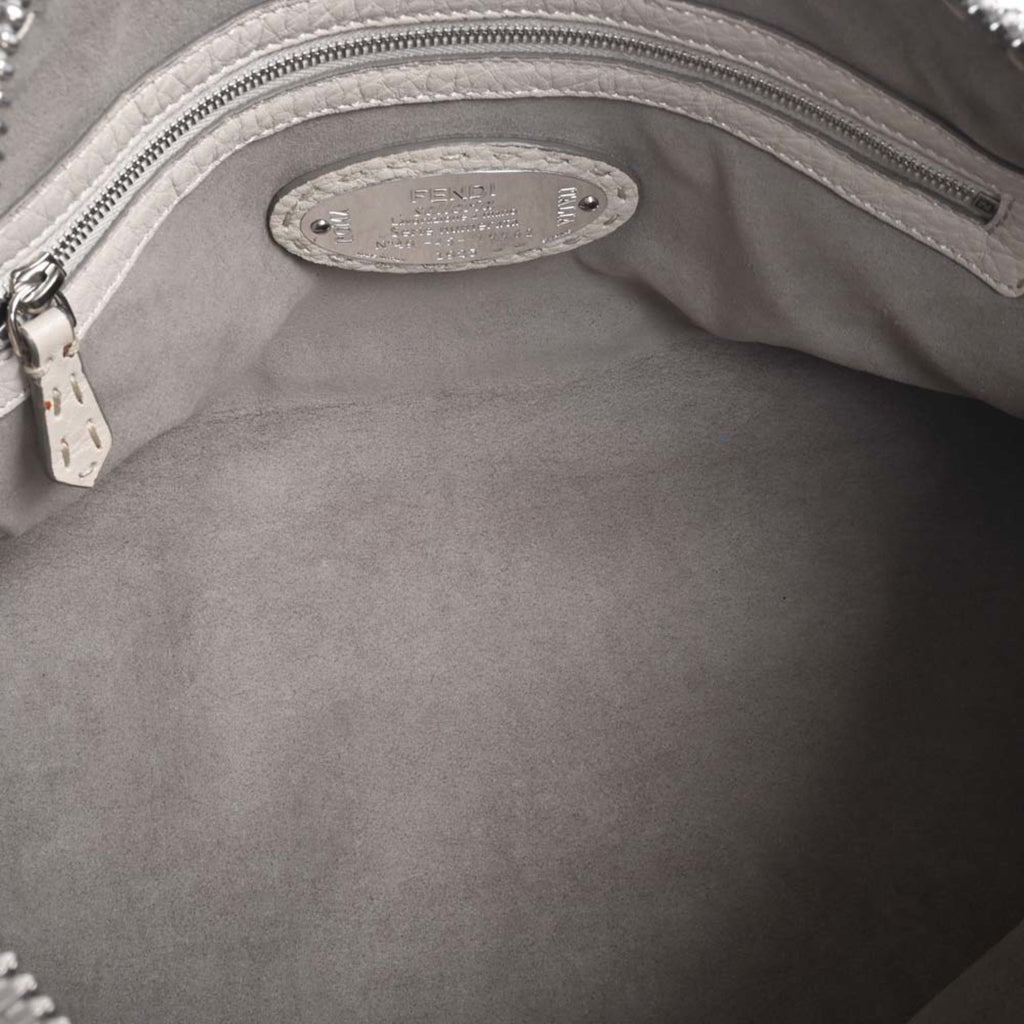 FENDI Selleria Leather Ray Handbag 8BL137 Beige Ladies