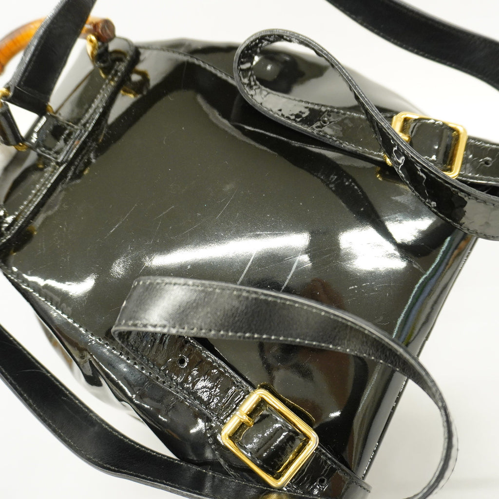 Gucci  Bamboo Rucksack Enamel 003 2058 0030 Women's Backpack Black