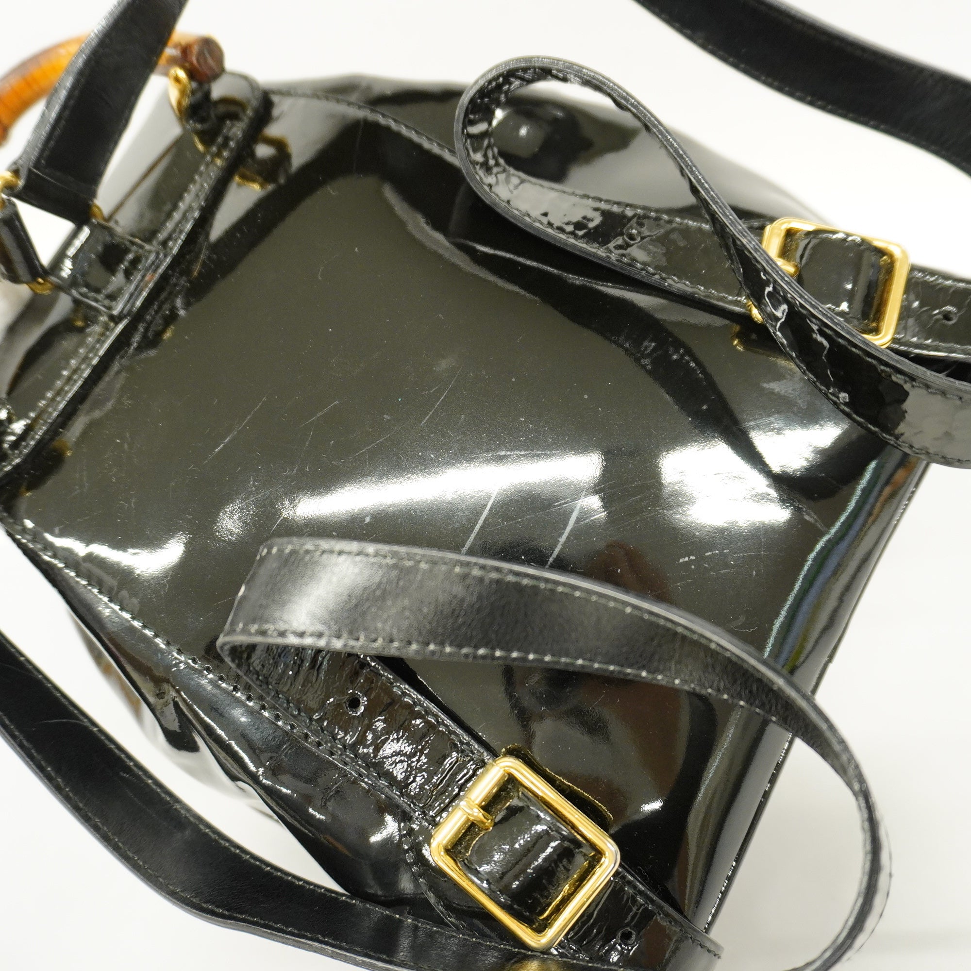 Gucci  Bamboo Rucksack Enamel 003 2058 0030 Women's Backpack Black