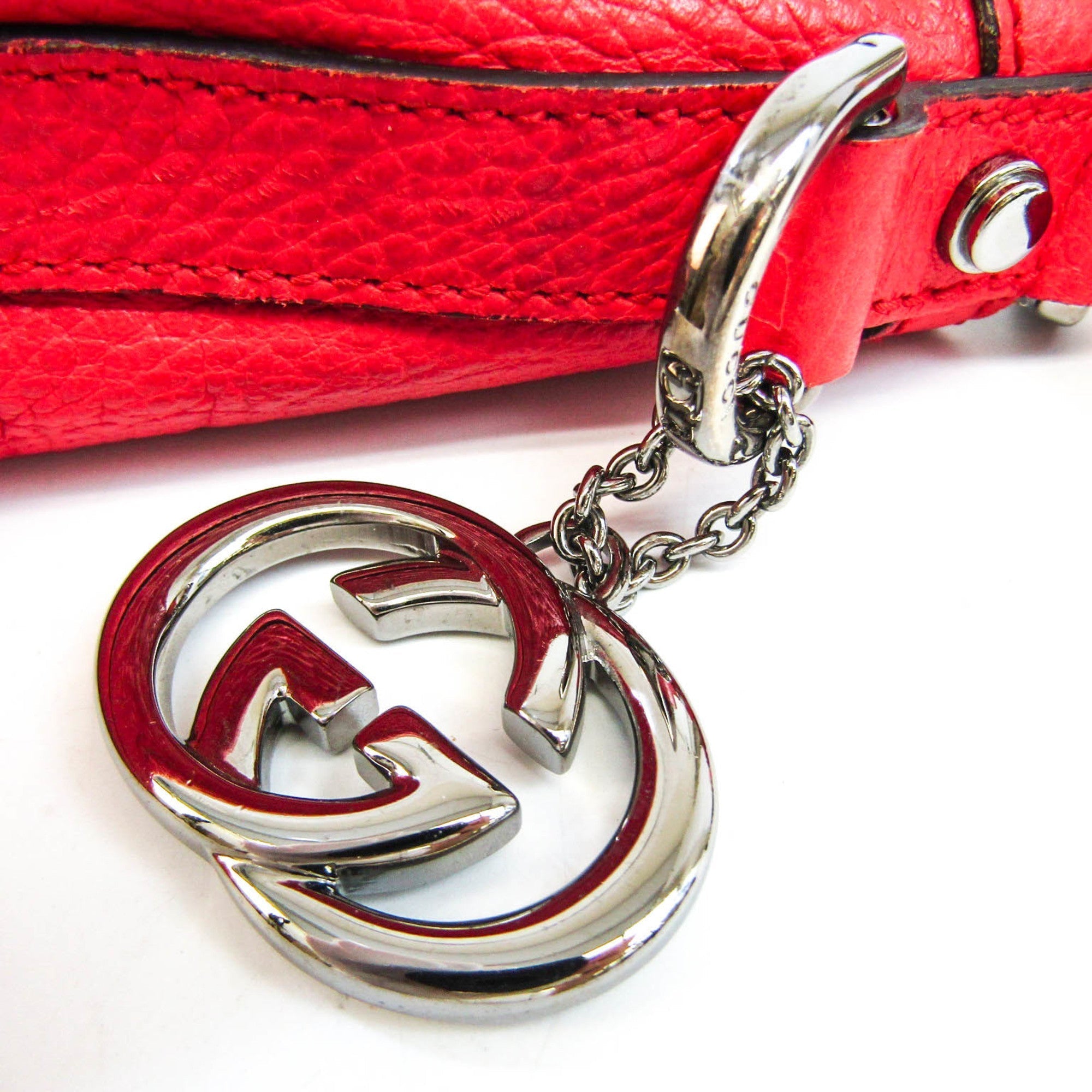 GUCCI Interlocking G 339553 Women's Leather Shoulder Bag Light Red