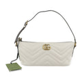 GUCCI GG Marmont Shoulder Bag 739166 White Ivory Gold Hardware Quilted Handbag