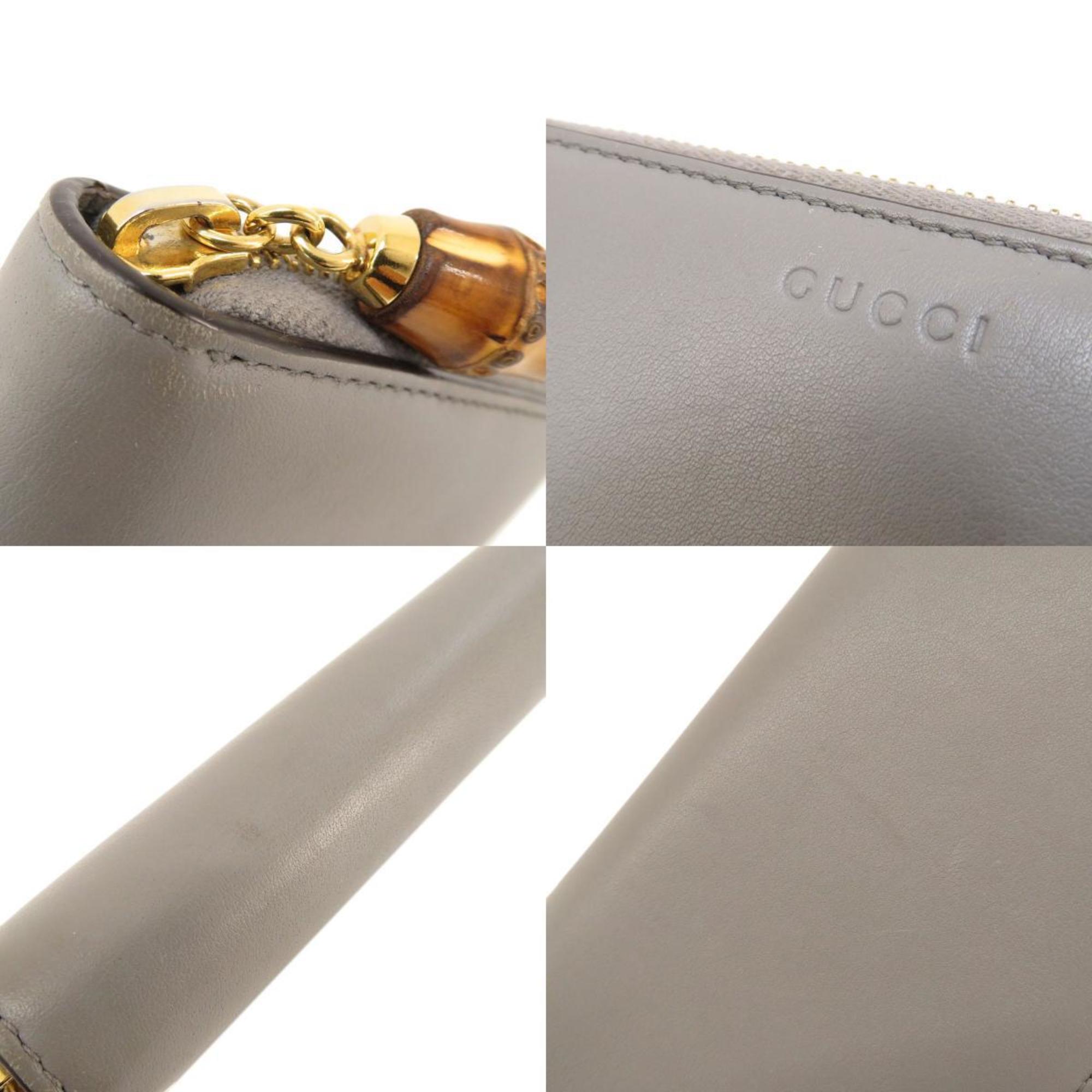 GUCCI 453158 bamboo long wallet leather ladies