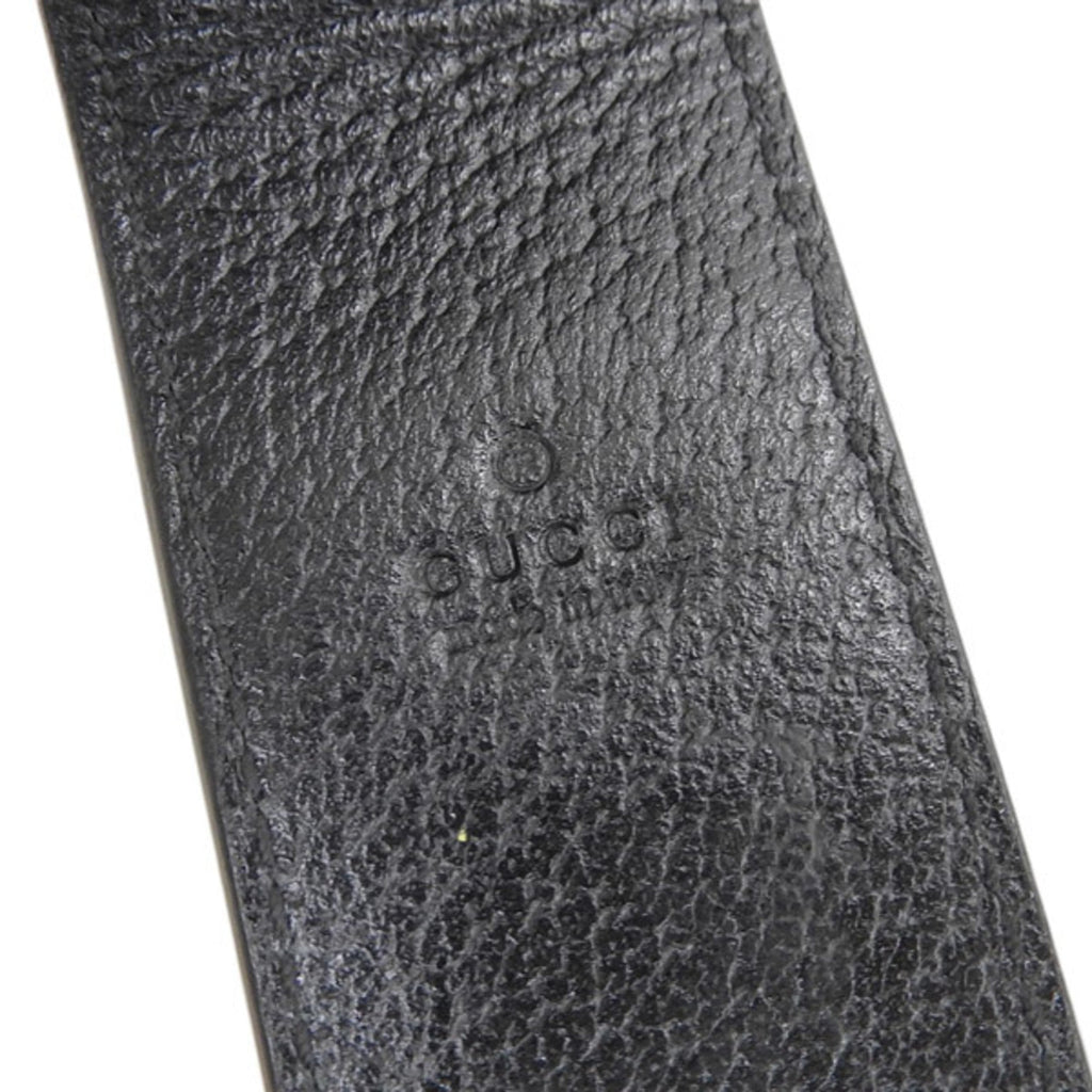 GUCCI Leather Bee Money Clip Black Men's